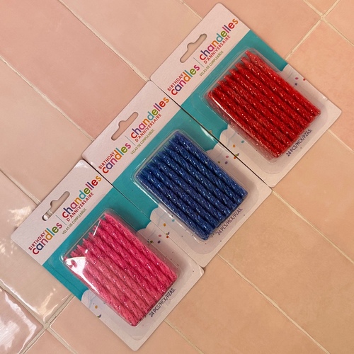 glitter spiral candles