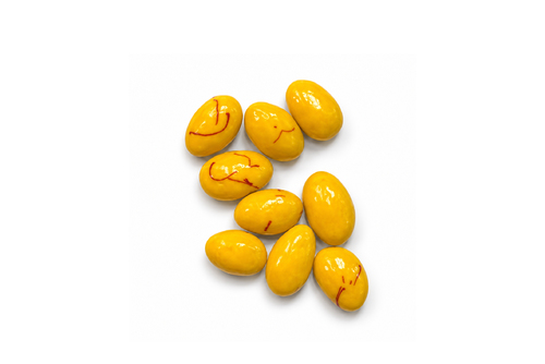 Chocolate almonds with saffron