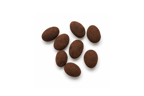 Chocolate almonds with cocoa