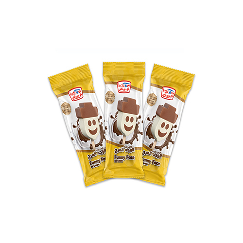 Ice Cream Funny Face Stick 60 Ml 36 Pieces - Vanilla Chocolate Ice Cream
60 ml , Pasteurized
Min. 10 ?t , Min. 30 % Total Solids
Ingredients:
Fresh Cow’s Milk, Sugar , Butterfat , Vegetable Fat (Palm Oil), Glucose , Milk Solids, Approved Emulsifiers & Stabilizers: Carob Bean Gum (E 410), Guar Gum (E 412) , Vegetable Mono & Diglycerides of Fatty Acids (E 471 ), Nature Identical Vanilla Flavor , Cocoa Powder
Keep Frozen Below (-18 ˚c) 
 Expiry life: Year of production date