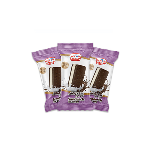 Kdcow - Ice Cream Sandwich Sticks 60 Ml 48 Pieces - Vanilla ice cream in biscuit sandwich 38 grams minimum, pasteurized minimum 12?t with ice cream minimum 30% total solids. 
 Contains gluten and eggs Ingredients: Fresh Cow's Milk, Sugar, Buttermilk Fat, Vegetable Fat (Palm Oil), Glucose, Milk Solids, Allowed Emulsifiers and Stabilizers: Carob Bean Gum (E410), Guar Gum (E412), Mono and Diglycerides of Vegetable Fatty Acids (E 471), Nature Identical Vanilla Flavor, Biscuits (Flour, Sugar, Palm Oil, Cocoa Powder, Dextrose, Corn Starch, Egg Yolk Powder, Vegetable Lecithin Salt From Rapeseed (E322), Malt, Chocolate Flavor, Sodium Bicarbonate (E.. .AAA), monocalcium phosphate (E341), ammonium bicarbonate (E5.3AA). 
 Sodium Metabisulfite ( E233 ) 
 Keep frozen below (180) degrees Celsius 
 Expiry life: Year of production date