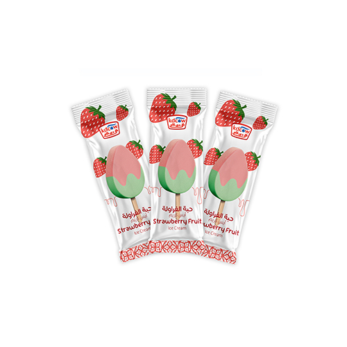 Kdcow - Ice Cream Strawberry Stick 60 Ml 36 Pieces - Strawberry Ice Cream
60 ml , Pasteurized
Fat Min. 10 % , Min. 30 % Total Solids
Ingredients:
Fresh Cow’s Milk , Sugar , Butterfat, Vegetable Fat (Palm Oil), Glucose , Milk Solids, Approved Emulsifiers & Stabilizers : Carob Bean Gum (E 410), Guar Gum (E 412) ,Vegetable Mono & Diglycerides of Fatty Acids (E 471 ) , Nature Identical Strawberry Flavor, Approved Colors : Natural Curcumin ( E100), Beetroot red ( E162), Chlorophyll (E140) 

Keep Frozen Below (-18 ˚c) 
 Expiry life: Year of production date