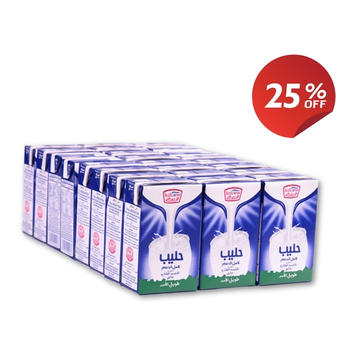 Kdcow - Long Life Full Cream Milk 250 Ml 24 Pieces 25% discount - Long Life Full Cream Milk From 100% Pure and Fresh Cow’s Milk
UHT – Treated & Homogenized
Enriched With Vitamins A & D3
 Fat 2% Min, Min. 8,5 % MSNF, Vitamins A & D3
 No Water, Milk Powder, or Preservatives added
Will remain fresh & maintain its nutritional value and fresh taste until the expiry date under recommended storage temperature below 25°C provided that package integrity is maintained.
Refrigerate after opening and consume within 3 days Expiry life: 6 months of production date