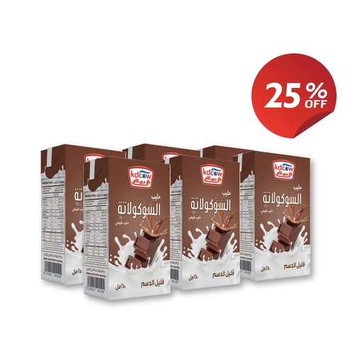 Long life Chocolate Milk 250 Ml 6 Piece 25% discount - 100% Fresh Cow's Milk, Fat 2% Min., Milk Solids Non-Fat 8.5% Min., Sugar, Cocoa Powder, Permitted Stabilizer Carrageenan (E407), Nature Identical Vanilla Flavor, Vitamin A, D3.Refrigerate After Opening & Consume Within 3 Days
 Store At A Temperature Below +25 C Provided That Package Integrity Is Maintained Shake Well Before Use No Water, Milk Powder, Or Preservatives Added Uht- Treated & Homogenized 
Expiry life: 6 months of production date