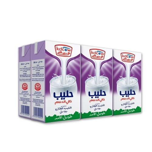 Long Life Skimmed Milk 250 Ml 6 Pieces - Long Life Skimmed Milk From 100% Pure and Fresh Cow’s Milk
UHT – Treated & Homogenized
Enriched With Vitamins A & D3
 Fat 2% Min, Min. 8,5 % MSNF, Vitamins A & D3
 No Water, Milk Powder, or Preservatives added
Will remain fresh & maintain its nutritional value and fresh taste until the expiry date under recommended storage temperature below 25°C provided that package integrity is maintained.
Refrigerate after opening and consume within 3 days Expiry life: 6 months of production date