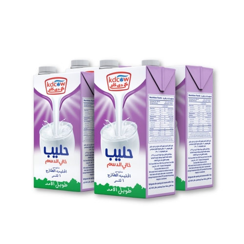 Long Life Skimmed Milk 1 Liter 4 Pieces - Long Life Skimmed Milk From 100% Pure and Fresh Cow’s Milk
UHT – Treated & Homogenized
Enriched With Vitamins A & D3
 Fat 2% Min, Min. 8,5 % MSNF, Vitamins A & D3
 No Water, Milk Powder, or Preservatives added
Will remain fresh & maintain its nutritional value and fresh taste until the expiry date under recommended storage temperature below 25°C provided that package integrity is maintained.
Refrigerate after opening and consume within 3 days Expiry life: 6 months of production date