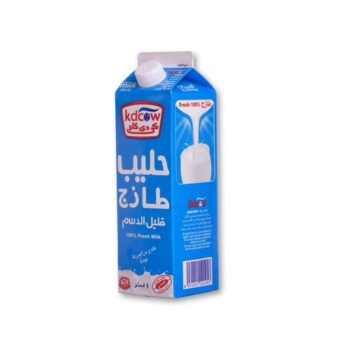 Kdcow - Fresh Milk Low Fat 1 Liter - Fresh Milk From 100% Pure and Fresh Cow’s Milk
Pasteurized & Homogenized 100% Fresh Cow’s Milk, Fat min. 3%, Min. 8,5 % MSNF, Vitamins A & D3
No Water, Milk Powder, or Preservatives are added.
Keep Refrigerated ( 0 to 5°C ) Expiry life: 5 days of production date