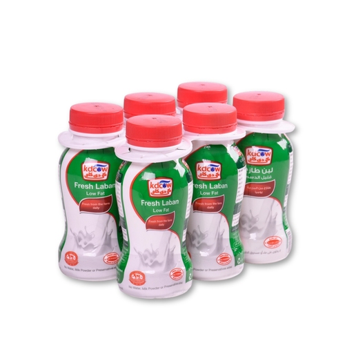 Kdcow - Laban Low Fat 200 Ml 6 Pieces - Fresh Laban low fat From 100% Fresh Cow’s Milk Pasteurized & Homogenized Ingredients: 100% Fresh Cow’s Milk , Fat 2% Max , Min. 8.2% MSNF , Culture , Vitamins A & D3 Keep Refrigerated (0 to 5 ºC ) Shake Well Before Opening 
 Expiry life: 10 days of production date