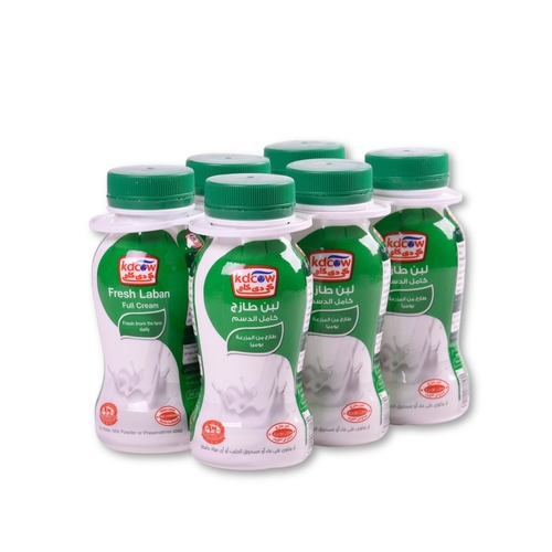 Laban Full Cream 200 Ml 6 Pieces - Fresh Laban Full Cream From 100% Fresh Cow’s Milk Pasteurized & Homogenized Ingredients: 100% Fresh Cow’s Milk , Fat 3 min , Min. 8.2% MSNF , Culture , Vitamins A & D3 Keep Refrigerated (0 to 5 ºC ) Shake Well Before Opening 
 Expiry life: 10 days of production date