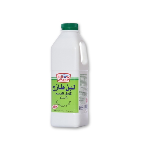 Full Cream Fresh Laban 1 Liter - Fresh Laban Full Cream From 100% Fresh Cow’s Milk Pasteurized & Homogenized Ingredients: 100% Fresh Cow’s Milk , Fat 3% min , Min. 8.2% MSNF , Culture , Vitamins A & D3 Keep Refrigerated (0 to 5 ºC ) Shake Well Before Opening 
 Expiry life: 10 days of production date