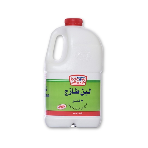 Low Fat Fresh Laban 2 Liter - Fresh Laban low fat From 100% Fresh Cow’s Milk Pasteurized & Homogenized Ingredients: 100% Fresh Cow’s Milk , Fat 2% Max , Min. 8.2% MSNF , Culture , Vitamins A & D3 Keep Refrigerated (0 to 5 ºC ) Shake Well Before Opening 
 Expiry life: 10 days of production date