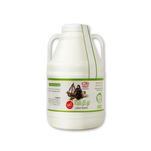 Butter Laban Extra 2 Liter - Fresh Laban ( Butter Milk) Full Cream From 100% Fresh Cow’s Milk
Pasteurized 
Ingredients:
100% Fresh Cow’s Milk, Fat Min. 3% , Min. 8.2% MSNF, Fresh Butter, Culture, Vitamins A & D3 
Keep Refrigerated (0 to 5 °C ) 
Shake Well Before Opening 
  Expiry life: 6 Days of production date