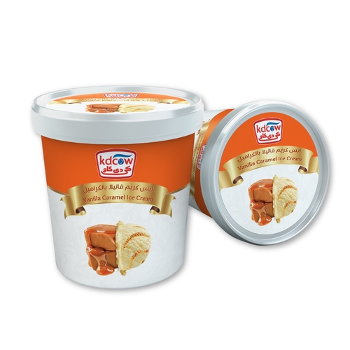 Ice Cream Vanilla With Caramel 1 Liter - Vanilla with Caramel Ice Cream Min. 475 g  Pasteurized  Min. Fat 12 % in Ice Cream, Min. 30 % Total Solids  Contains Soy  Ingredients: Fresh Cow's Milk, Sugar, Butterfat, Vegetable Fat (Palm Oil), Glucose, Milk Solids, Approved Emulsifiers & Stabilizers: Carob Bean Gum (E 410), Guar Gum (E 412), Vegetable Mono & Palm Oil, Butter Caramel Powder (Glucose Syrup, Sugar, Cream, Diglycerides of Fatty Acids (E 471), Caramel (Sunflower Oil, Milk Powder, Glucose Syrup Powder, Maltodextrin, Emulsifier Butter), Sugar, Cocoa Butter, Full Fat Milk Powder, Skimmed Soy Lecithin (E322), Natural Flavorings), Vanilla Flavor, Caramel Flavor, Approved Color Annatto (E160 b)  Keep Frozen Below (-18°c) Expiry life: Year of production date