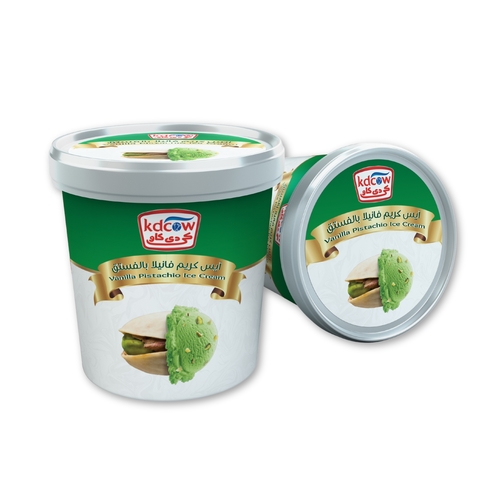 Ice Cream Vanilla Pistachio 1 Liter - Vanilla With Pistachio Ice Cream Min. 475 g Pasteurized  Min. Fat 12% in Ice Cream, Min. 30 % Total Solids  Contains Nuts 
 Ingredients: Fresh Cow's Milk, Sugar, Butterfat, Vegetable Fat (Palm Oil), Glucose, Milk Solids, Approved Emulsifiers & Stabilizers: Carob Bean Gum (E 410), Guar Gum (E 412), Vegetable Mono & Diglycerides of Fatty Acids (E 471), Vanilla Flavor, Pistachio Pieces, Approved Color: Chlorophyll (E140) 
 Keep Frozen Below (-18°c) 
 Expiry life: Year of production date