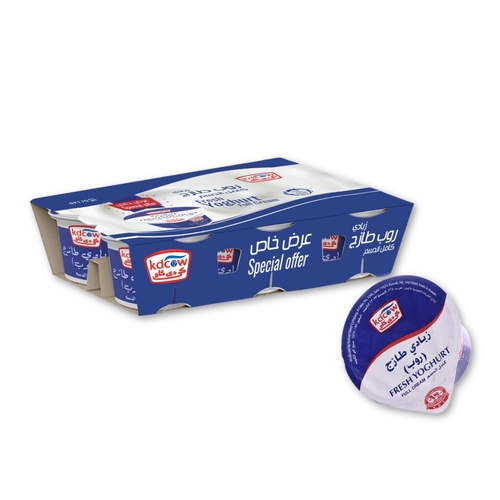 Full Cream Fresh Yogurt 170 Gm 6 Pieces - Fresh Yogurt Full Cream From 100% Fresh Cow’s Milk
Pasteurized & Homogenized Ingredients: 100% Fresh Cow’s Milk , Min. Fat 3% , Min. 8,5 % MSNF , Culture , Milk Solids , Approved Emulsifiers & Stabilizers: Guar Gum (E 412) ,Carrageenan
(E 407) ,Vegetable Mono & Triglyceride of Fatty Acids
(E 471) ,Modified Starch (E 1422), Milk Proteins , Vitamins A & D3
Keep Refrigerated (0 to 5 °C )
 Expiry life: 10 days of production date