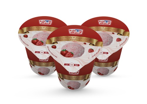 Kdcow - Ice Cream Strawberry Ripple Cups 100 Ml 24 Pieces - Vanilla and Strawberry Ripple Ice Cream
Min. 47.5 g , Pasteurized
Min. 10 ?t in Ice Cream , Min. 30 % Total Solids
Ingredients:
Fresh Cow’s Milk, Sugar , Butterfat , Vegetable Fat (Palm Oil) , Glucose , Milk Solids, Approved Emulsifiers & Stabilizers: Carob Bean Gum (E 410), Guar Gum (E 412) , Vegetable Mono & Diglycerides of Fatty Acids (E 471) ,Pectin (E440 ), Nature Identical Vanilla & Strawberry Flavor, Approved Color Beetroot red (E162)
Keep Frozen Below (-18 ˚c) 
 Expiry life: Year of production date