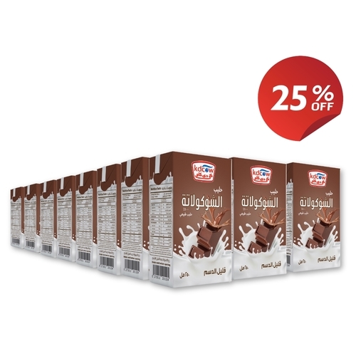 Kdcow - Long Life Chocolate Milk 250 Ml 24 Pieces - 100% Fresh Cow's Milk, Fat 2% Min., Milk Solids Non-Fat 8.5% Min., Sugar, Cocoa Powder, Permitted Stabilizer Carrageenan (E407), Nature Identical Vanilla Flavor, Vitamin A, D3.Refrigerate After Opening & Consume Within 3 Days
 Store At A Temperature Below +25 C Provided That Package Integrity Is Maintained Shake Well Before Use No Water, Milk Powder, Or Preservatives Added Uht- Treated & Homogenized 
Expiry life: 6 months of production date