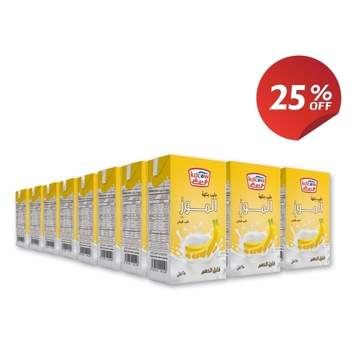 Long Life Banana Milk 250 Ml 24 Pieces 25% discount - Made from 100% Fresh Cow's Milk, Minimum fat 2%, Minimum 8.5% Sugar - Natural Banana Flavor, Certified Emulsifiers & Stabilizers, Vitamins (A & D3) Refrigerate After Opening & Consume Within 3 Days
 Store At A Temperature Below +25 C Provided That Package Integrity Is Maintained Shake Well Before Use No Water, Milk Powder, Or Preservatives Added Uht- Treated & Homogenized 
 Expiry life: 6 months of production date