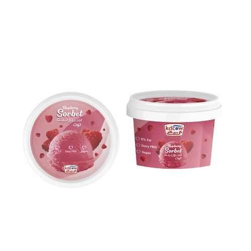 Kdcow - Sorbet Raspberry Cups Cup 135 ml* 24 pcs - Raspberry Water Ice Min. 90 g, Pasteurized Min. 12 % Total Solids Ingredients: Purified Water, Raspberry Pulp (30%), Sugar, Glucose, Approved Emulsifiers & Stabilizers: Sodium Alginate (E 401), Guar Gum (E 412), Pectins (E440), Carrageenan (E 407), Nature Identical Raspberry Flavor, Citric Acid, Approved Color Annatto (E 160 b) Keep Frozen Below (-18°c) 
 Expiry life: Year of production date