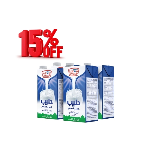 Long Life Full Cream Milk 1 Liter 4 Pieces - Long Life Full Cream Milk From 100% Pure and Fresh Cow’s Milk
UHT – Treated & Homogenized
Enriched With Vitamins A & D3 Ingredients: 100% Pure and Fresh Cow’s Milk, Fat 2% Min, Min. 8,5 % MSNF, Vitamins A & D3
 No Water, Milk Powder, or Preservatives added
Will remain fresh & maintain its nutritional value and fresh taste until the expiry date under recommended storage temperature below 25°C provided that package integrity is maintained.
Refrigerate after opening and consume within 3 days Expiry life: 6 months of production date