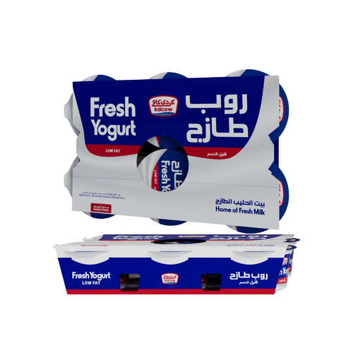 Low Fat Fresh Yogurt 170 Gm 6 Pieces - Fresh Yogurt Low Fat From 100% Fresh Cow’s Milk
Pasteurized & Homogenized Ingredients: 100% Fresh Cow’s Milk , Max. Fat 2% , Min. 8,5 % MSNF , Culture , Milk Solids , Approved Stabilizer Agar ( E 406) ,Vitamins A & D3
Keep Refrigerated (0 to 5 °C ) 
Expiry life: 10 days of production date