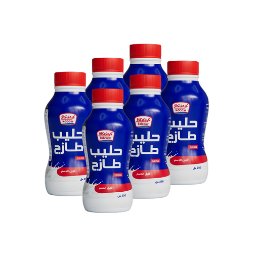 Low Fat Fresh Milk 200 ml  6 Pieces - Low Fat Fresh Milk From 100% Pure and Fresh Cow’s Milk
Pasteurized & Homogenized Ingredients: 100% Fresh Cow’s Milk, Fat min. 3%, Min. 8,5 % MSNF, Vitamins A & D3
No Water, Milk Powder, or Preservatives are added.
Keep Refrigerated ( 0 to 5°C ) Expiry life: 6 days of production date