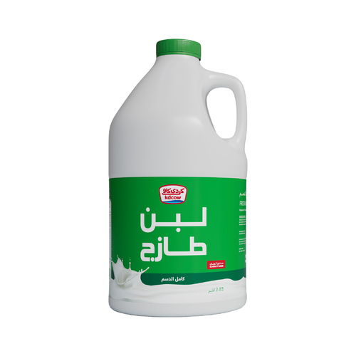 Laban Full Cream 2.850 Liter - Fresh Laban Full Cream From 100% Fresh Cow’s Milk Pasteurized & Homogenized Ingredients: 100% Fresh Cow’s Milk , Fat 3% min , Min. 8.5% MSNF , Culture , Vitamins A & D3 Keep Refrigerated (0 to 5 ºC ) Shake Well Before Opening 
 Expiry life: 10 days of production date