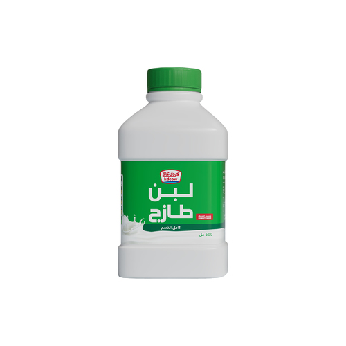 Full Cream Fresh Laban 500 Ml - Fresh Laban Full Cream From 100% Fresh Cow’s Milk Pasteurized & Homogenized Ingredients: 100% Fresh Cow’s Milk, Fat 3% min, Min. 8.5% MSNF , Culture, Vitamins A & D3 Keep Refrigerated (0 to 5 ºC ) Shake Well Before Opening 
 Expiry life: 10 days of production date