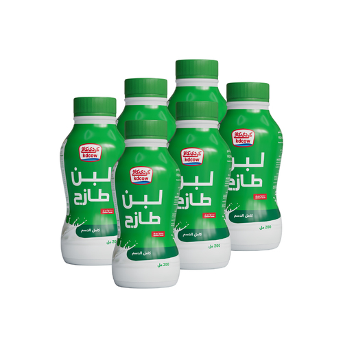 Laban Full Cream 200 Ml 6 Pieces - Fresh Laban Full Cream From 100% Fresh Cow’s Milk Pasteurized & Homogenized Ingredients: 100% Fresh Cow’s Milk , Fat 3 min , Min. 8.2% MSNF , Culture , Vitamins A & D3 Keep Refrigerated (0 to 5 ºC ) Shake Well Before Opening 
 Expiry life: 10 days of production date