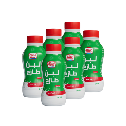 Laban Low Fat 200 Ml 6 Pieces - Fresh Laban low fat From 100% Fresh Cow’s Milk Pasteurized & Homogenized Ingredients: 100% Fresh Cow’s Milk , Fat 2% Max , Min. 8.2% MSNF , Culture , Vitamins A & D3 Keep Refrigerated (0 to 5 ºC ) Shake Well Before Opening 
 Expiry life: 10 days of production date