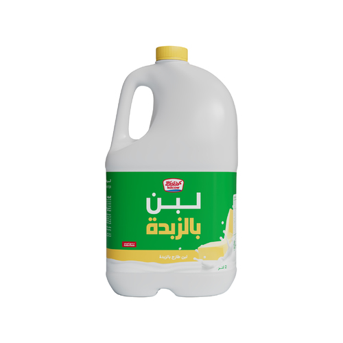 Laban With Butter 2 Liter - 100% Pure Fresh Cow Milk, Fat 3% min , Min 8.2% Msnf, vitamin A, D3 And Fresh Butter no water, milk powder or preservatives added. Recommended Storage : 0°C to 5°C 
 Expiry life: 7 Days of production date