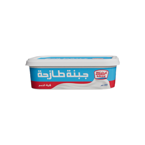 Fresh Cheese Low Fat  200 GM - Fresh Salted Cheese Low Fat From Fresh Cow's Milk Pasteurized & Homogenized Contain Milk 
 Ingredients:  100% Fresh Cow's Milk, Min. 20?t in Dry Matter, Calcium Chloride Max. 1% Salt, Microbial Rennet, Keep Refrigerated (0 to 5 °C) Net Weight: 200g 
 Expiry life: 3 Days of production date