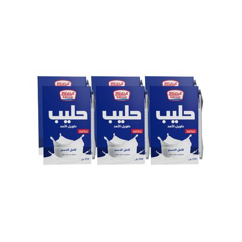 Long Life Full Cream Milk 250 Ml 6 Pieces - Long Life Full Cream Milk From 100% Pure and Fresh Cow’s Milk
UHT – Treated & Homogenized
Enriched With Vitamins A & D3 Ingredients: 100% Pure and Fresh Cow’s Milk, Fat 2% Min, Min. 8,5 % MSNF, Vitamins A & D3
 No Water, Milk Powder, or Preservatives added
Will remain fresh & maintain its nutritional value and fresh taste until the expiry date under recommended storage temperature below 25°C provided that package integrity is maintained.
Refrigerate after opening and consume within 3 days Expiry life: 6 months of production date