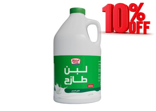 Laban Full Cream 2.850 Liter - Fresh Laban Full Cream From 100% Fresh Cow’s Milk Pasteurized & Homogenized Ingredients: 100% Fresh Cow’s Milk , Fat 3% min , Min. 8.5% MSNF , Culture , Vitamins A & D3 Keep Refrigerated (0 to 5 ºC ) Shake Well Before Opening 
 Expiry life: 10 days of production date