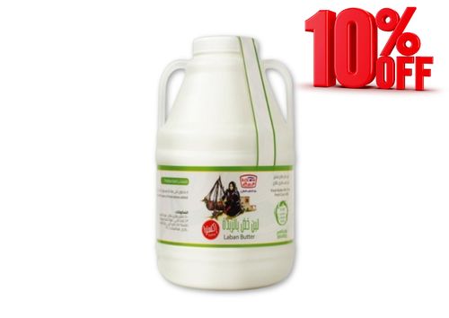 Butter Laban Extra 2 Liter - Fresh Laban ( Butter Milk) Full Cream From 100% Fresh Cow’s Milk
Pasteurized
Ingredients:
100% Fresh Cow’s Milk, Fat Min. 3% , Min. 8.2% MSNF, Fresh Butter, Culture, Vitamins A & D3
Keep Refrigerated (0 to 5 °C )
Shake Well Before Opening
Expiry life: 7 Days of production date