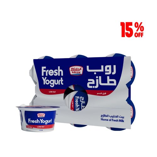KDCow Fresh Yogurt, Low Fat, 170g - Fresh Yogurt Low Fat From 100% Fresh Cow’s Milk Ingredients:
100% Fresh Cow’s Milk , Max. Fat 2% , Min. 8,5 % MSNF , Culture , Milk Solids , Approved Stabilizer Agar ( E 406) ,Vitamins A & D3
Keep Refrigerated (0 to 5 °C )Expiry life: 10 days of production date