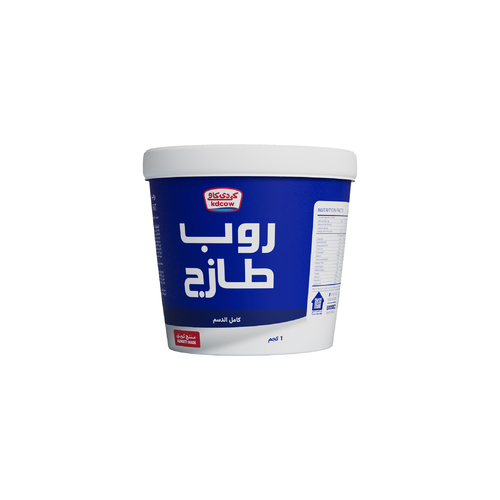 KDCow Fresh Yogurt, Full Cream, 1kg - Fresh Yogurt Full Cream From 100% Fresh Cow’s Milk
 Ingredients: 100% Fresh Cow’s Milk , Min. Fat 3% , Min. 8,5 % MSNF , Culture , Milk Solids , Approved Emulsifiers & Stabilizers: Guar Gum (E 412) ,Carrageenan
(E 407) ,Vegetable Mono & Triglyceride of Fatty Acids
(E 471) ,Modified Starch (E 1422), Milk Proteins , Vitamins A & D3
Keep Refrigerated (0 to 5 °C )Expiry life: 10 days of production date