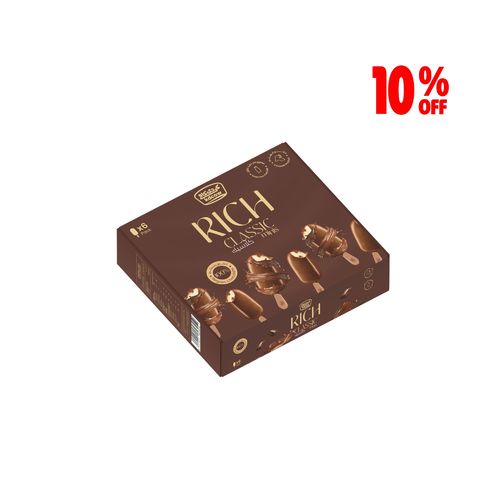 KDCow Rich Mini Ice Cream, Classic, 6x60ml - KDCow Rich Ice Cream made with fresh milk coated with Belgian chocolate for a rich and creamy taste made for your indulgence.