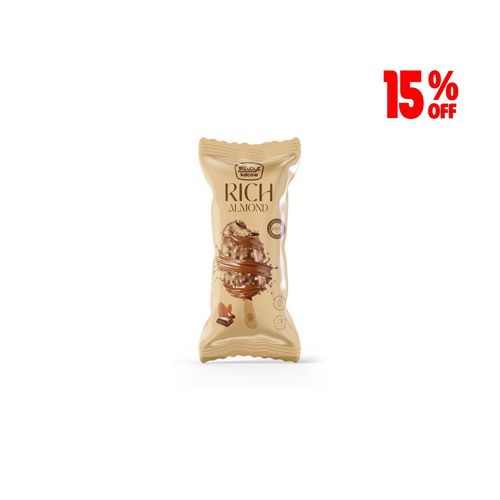 KDCow Rich Ice Cream, Almond, 100ml - KDCow Rich Ice Cream made with fresh milk coated with Belgian chocolate & almond for a rich, creamy and crunchy taste made for your indulgence.