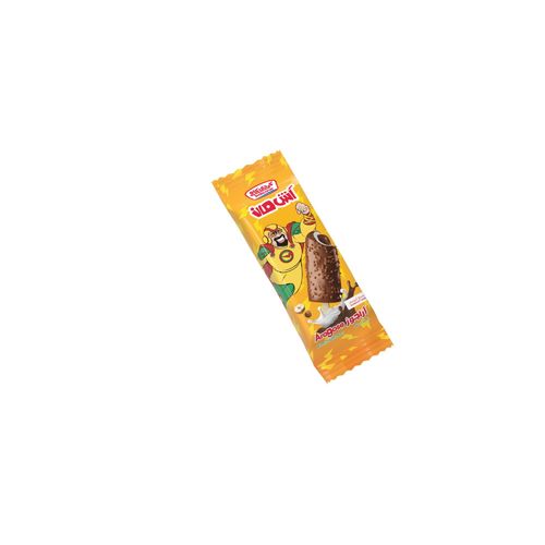 KDCow Ice Cream, Aragose Vanilla & Hazlenut, Stick, 60 ml × 24 Pcs - Vanilla ice cream stuffed with hazelnut cream, cocoa, chocolate coated and almond. Ingredients: Fresh cow's milk, sugar, milk butter cream, vegetable fat (palm oil), glogose, milk coatings, almonds, hazelnut cream and cocoa (sugar, oil and vegetable fat (sunflower and palm), hazelnut paste (10%) + milk serum powder, cocoa powder, milk-free dried milk, lactose: proteins, Soybean lycetin (E322), flavors), chocolate (vegetable oil, sugar, cocoa powder, lycetin soybean emulsion (E322), flavor), emulsion and stabilized permisable substances: gum of cereal (E410). Guar gum  (E412), monograms and dual glycerides of plant fatty acids (E471). Nature-matching flavor of flannel keeps frozen under (-18 ° C) Contains soy and nuts Expiry life: Year of production date