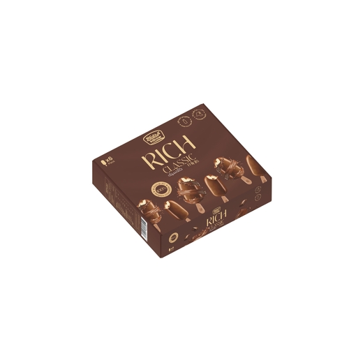 KDCow Rich Mini Ice Cream, Classic, 6x60ml - KDCow Rich Ice Cream made with fresh milk coated with Belgian chocolate for a rich and creamy taste made for your indulgence.