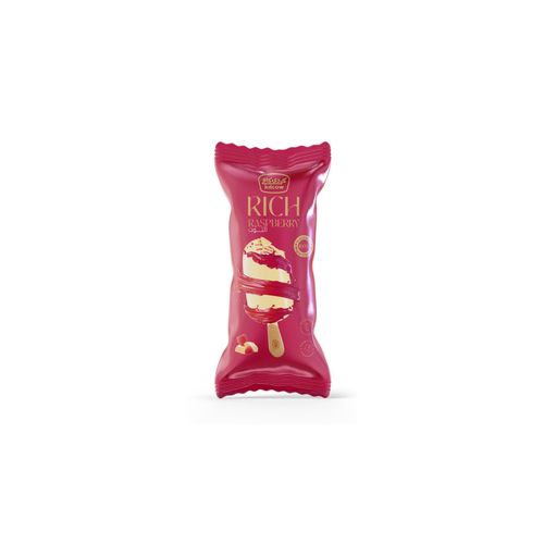 KDCow Rich Ice Cream, Raspberry, 20x100ml - KDCow Rich Ice Cream made with fresh milk and raspberry swirl coated with white Belgian chocolate for a rich and creamy taste made for your indulgence.