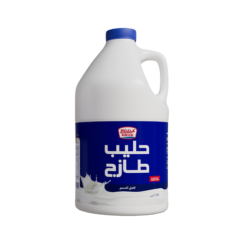 KDCow Fresh Milk, Full Cream 2.850 Liter - 100%
  Fresh Full-Cream Milk

    Made from fresh, natural cow’s milk

    Ingredients: Fresh cow’s milk Minimum fat content: 3%

    Minimum non-fat milk solids: 8.5% Fortified with Vitamins A & D3

    Contains no added water, milk powder, or preservatives

    Keep refrigerated (0 to 5°C)

    Expiry: 6 days from production date