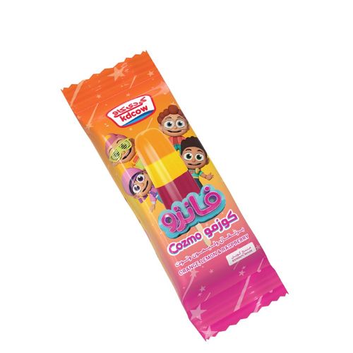 KDCow Lollies, Cozmo , Stick, 55 ml × 24 Pcs - Water Snow Berries, Orange and Lemon Lollies Ingredients: Liquidated water, sugar, glogues, emulsion and stabilized substances are permitted: plant sodium (E401), adjacent gum (E412), berries, oranges and black matching lemons (I63). Red beet roots (E162) for nature citric acid, permitted colors: natural turmeric (E.1), carrot extract Keep frozen below (-18 ° C) Expiry life: Year from the production date