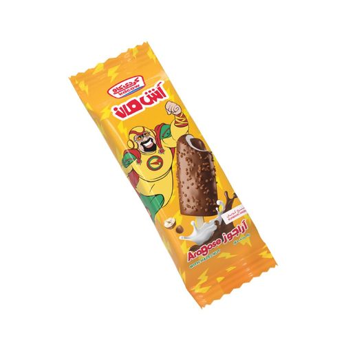 KDCow Ice Cream, Aragose Vanilla & Hazlenut, Stick, 60 ml × 24 Pcs - Vanilla ice cream stuffed with hazelnut cream, cocoa, chocolate coated and almond. Ingredients: Fresh cow's milk, sugar, milk butter cream, vegetable fat (palm oil), glogose, milk coatings, almonds, hazelnut cream and cocoa (sugar, oil and vegetable fat (sunflower and palm), hazelnut paste (10%) + milk serum powder, cocoa powder, milk-free dried milk, lactose: proteins, Soybean lycetin (E322), flavors), chocolate (vegetable oil, sugar, cocoa powder, lycetin soybean emulsion (E322), flavor), emulsion and stabilized permisable substances: gum of cereal (E410). Guar gum (E412), monograms and dual glycerides of plant fatty acids (E471). Nature-matching flavor of flannel keeps frozen under (-18 ° C) Contains soy and nuts Expiry life: Year of production date