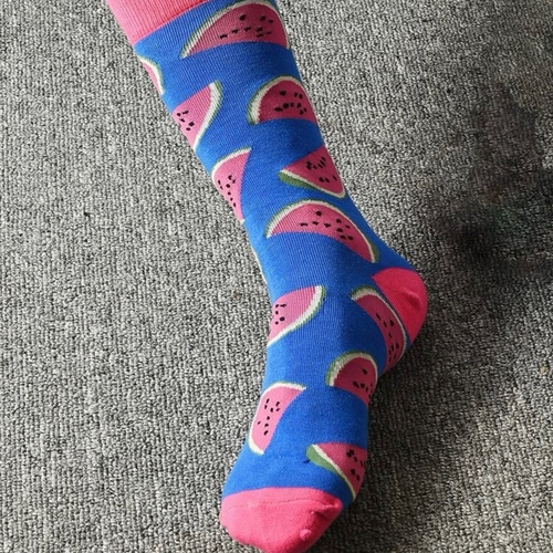 A pair of watermelon socks