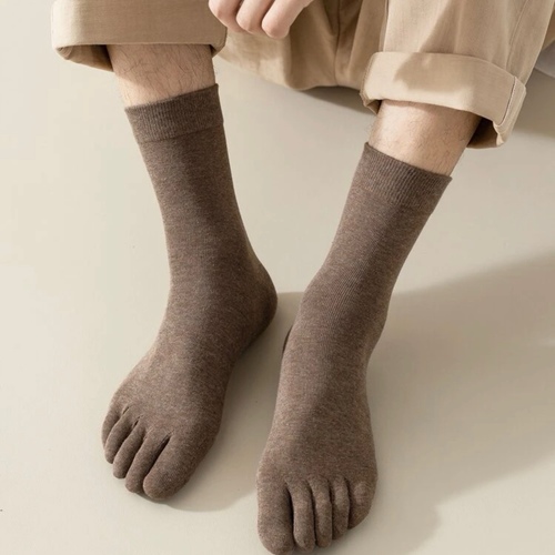 A pair of Brown Toe Socks