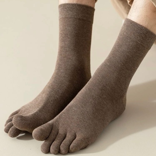 A pair of Brown Toe Socks