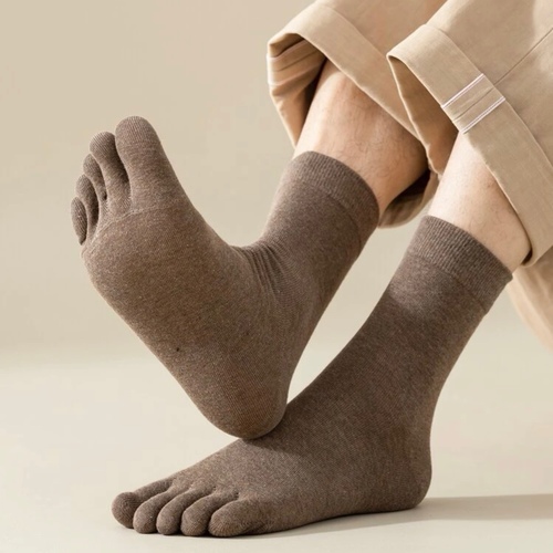 A pair of Brown Toe Socks