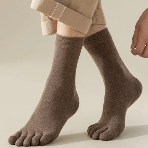 A pair of Brown Toe Socks